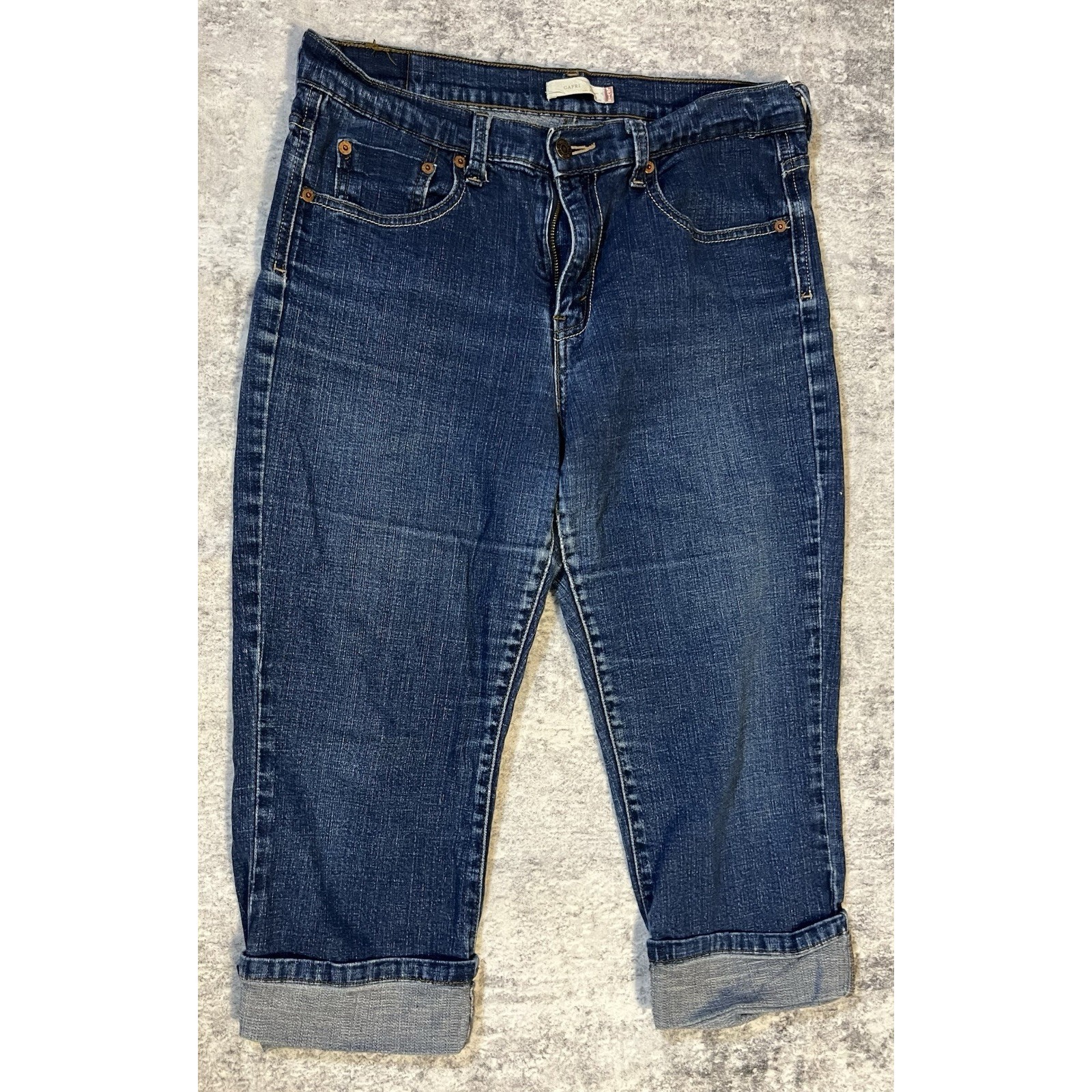 Levi's 515 Capri Womens 32x19 Y2k Blue Denim Beach Classic Casual Walking